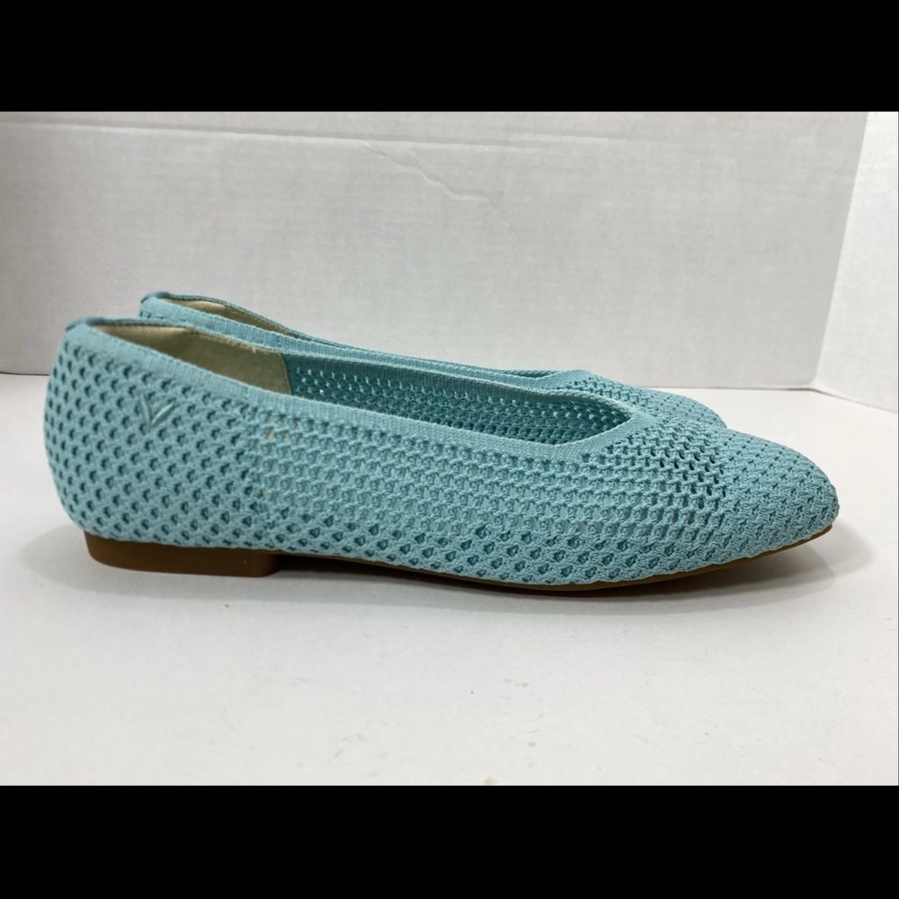 Elegant Aqua Blue Knit Loafers - Picture 4 of 7